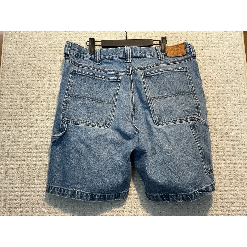 Cabelas Denim Carpenter Shorts 36 Blue Med Wash Vtg